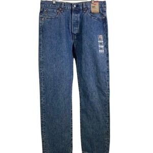 NWT Levis 501 Original Fit Mens Jeans 33x30 Medium Wash Blue Denim Button Fly